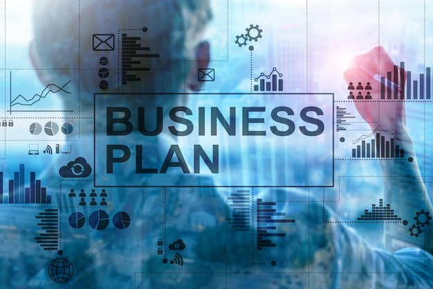 Double exposure Business plan and strategy concept