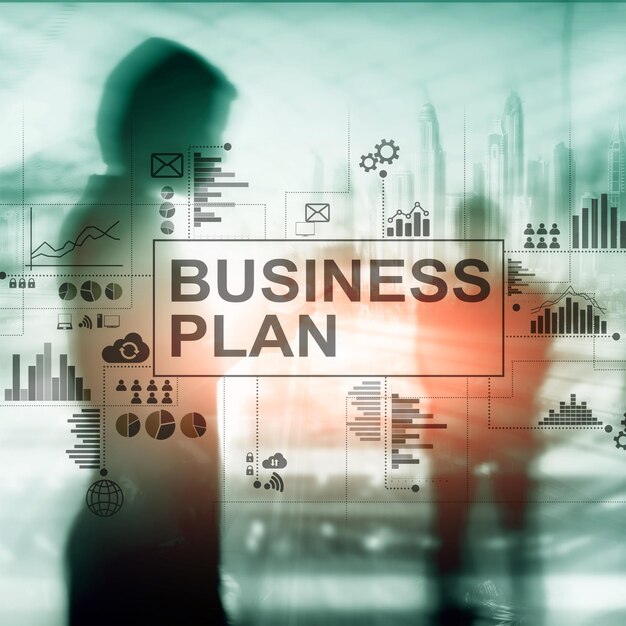 Double exposure Business plan and strategy concept