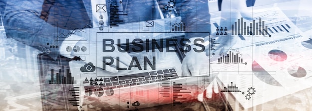 Double exposure Business plan and strategy concept