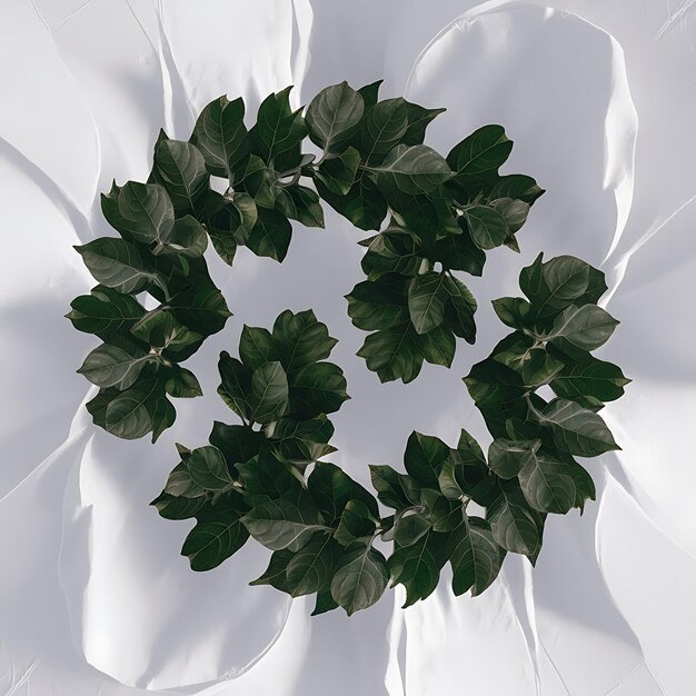 Photo double exposure of green ficus plants isolated on white