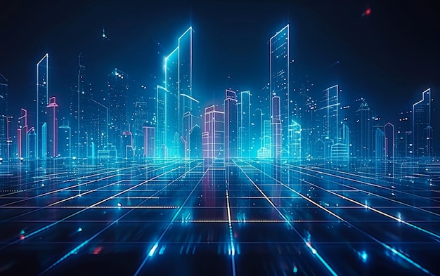 double exposure image of stock market investment graph and city skyline sceneconcept of business investment and stock future trading