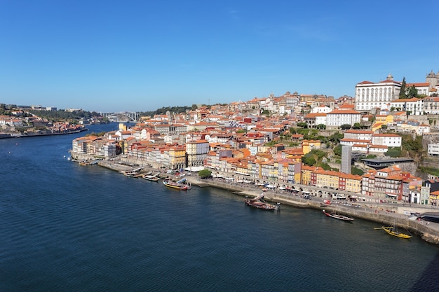 The Douro River through the Portuguese city of Porto.