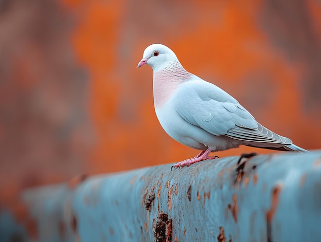 dove isolated on metal background