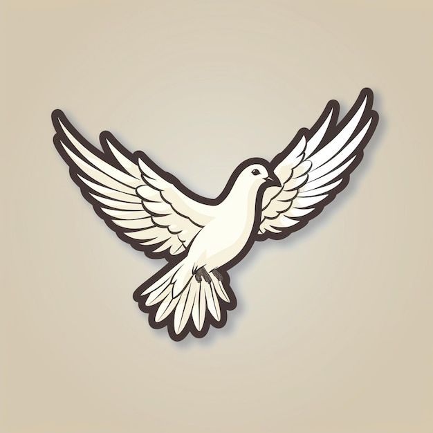 Photo dove of peace black outline sticker