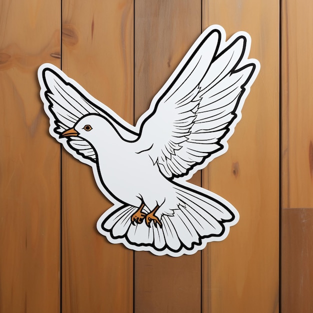 Photo dove of peace black outline sticker