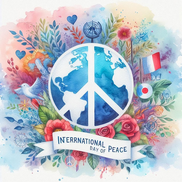 Dove peace symbol watercolor global peace art watercolor peace sign