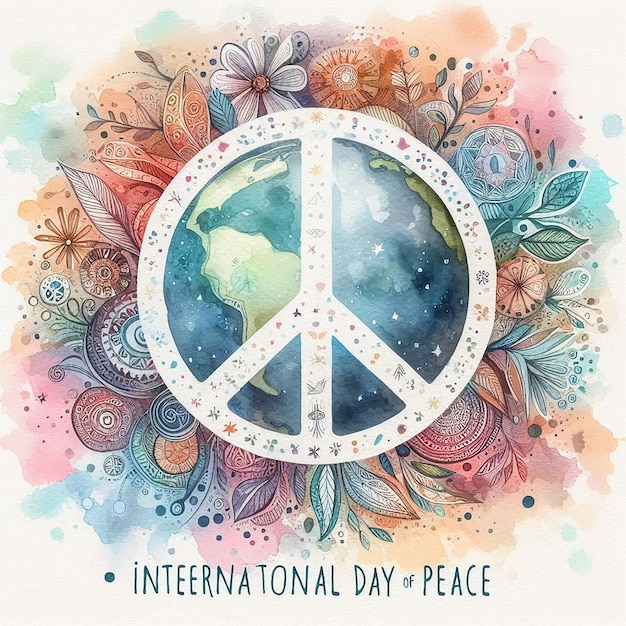 Photo dove peace symbol watercolor global peace art watercolor peace sign