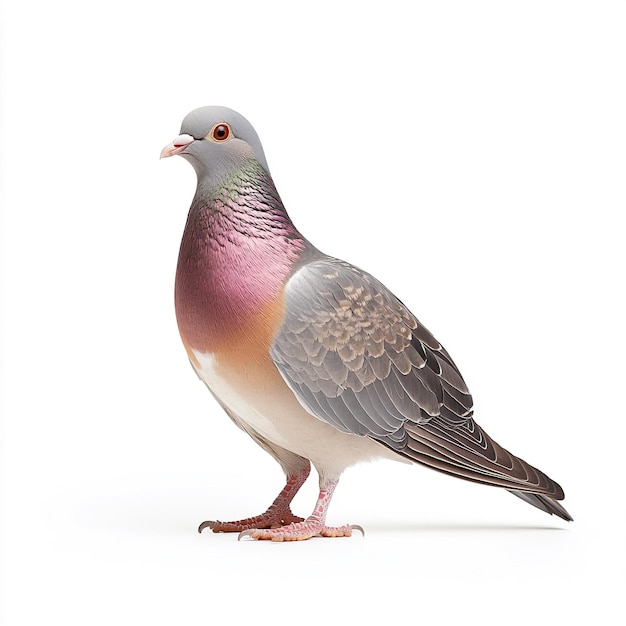 Dove on solid white background soft natural light highresolution details