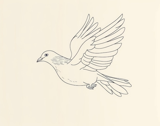 Photo the dove symbolizes love and unity a continuous modern outline of a pigeon39s outline editable strokes