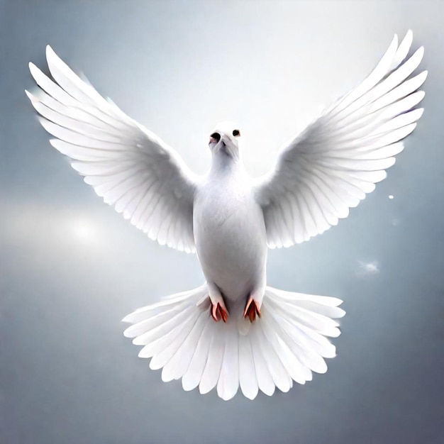 a dove with a white wings that says  the dove