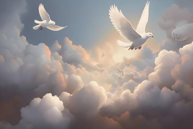 Doves and clouds Hsio Ron Cheng Generative Ai