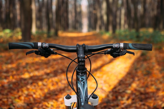 Downhill mountain biking fast downhill bike ride View from the eyes of bikers