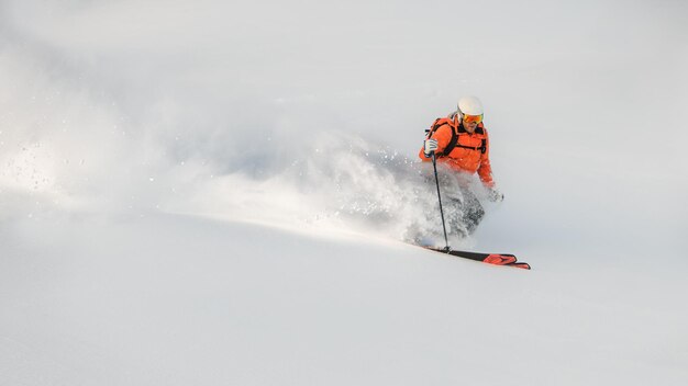 Downhill touring skis