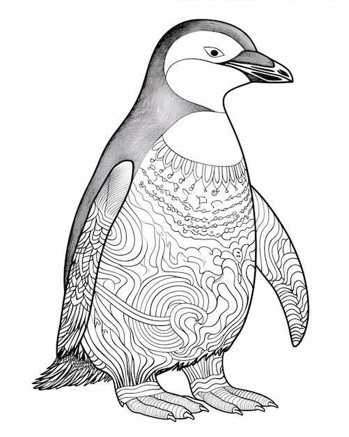 Download Free Printable Penguin Coloring Page