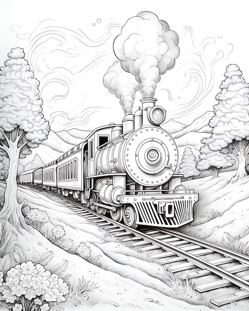 Download Free Trains Coloring Pages