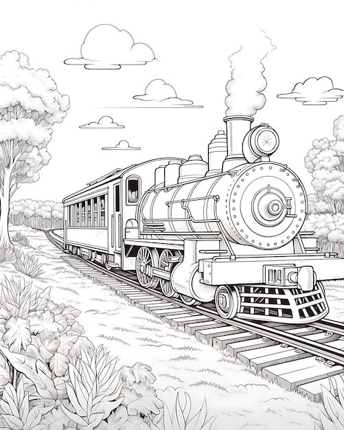 Download Free Trains Coloring Pages