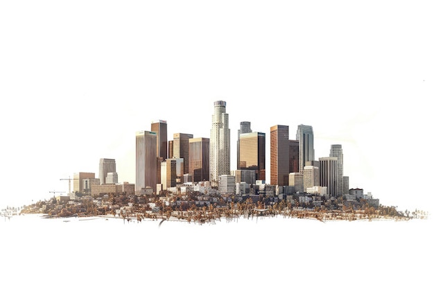 Photo downtown los angeles skyline isolated