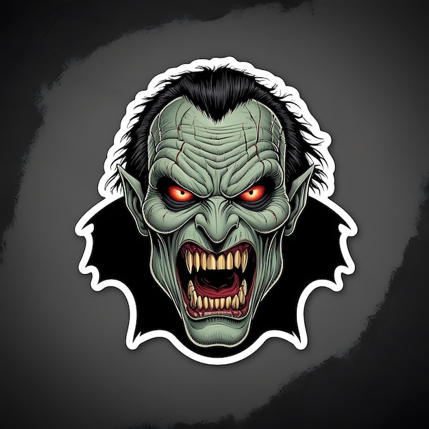 Dracula Head Vector Concept for Logo Design Spooky and Iconic Halloween