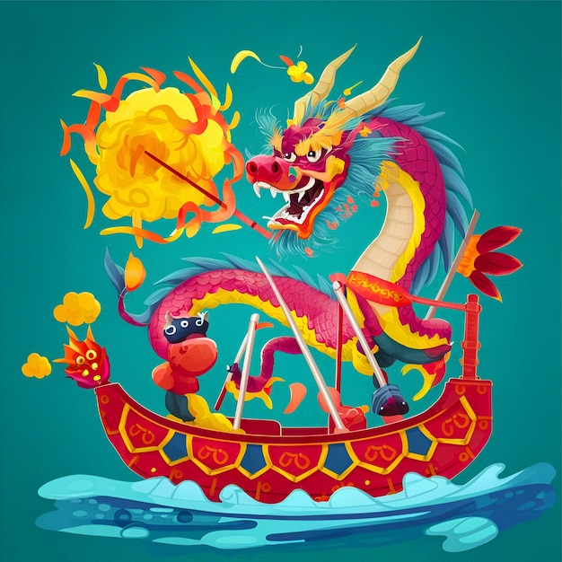 Dragon Boat Festival Ancient Chinese Tradition with Iconic Dragon Boats