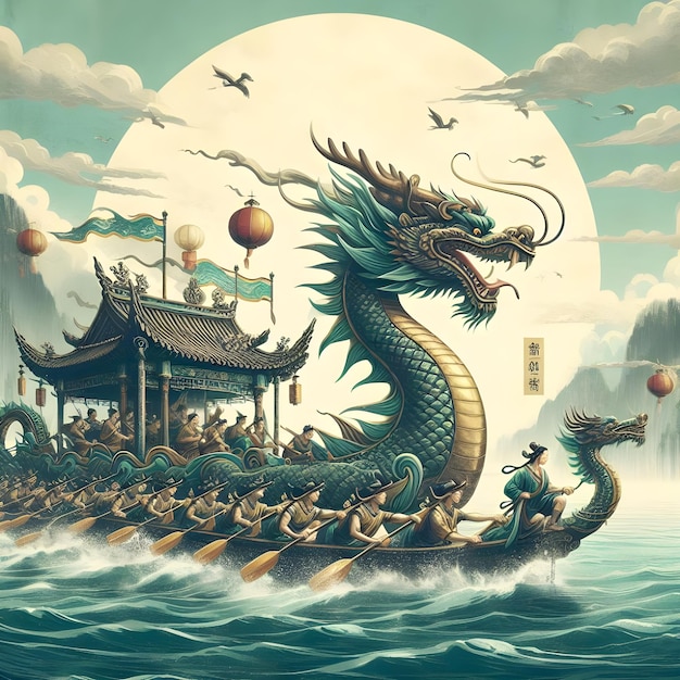 Dragon Boat Festival in China Background Wallpaper