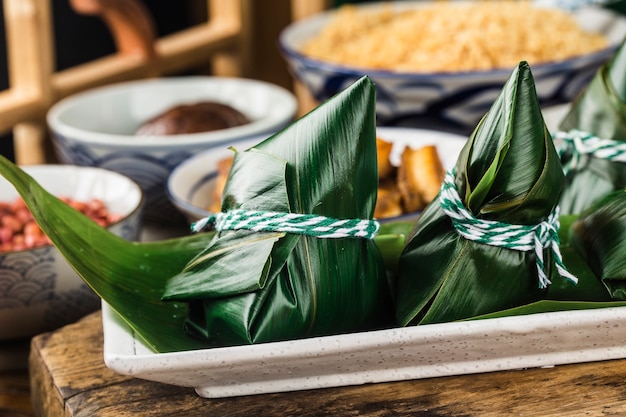 Photo dragon boat festival rice dumplings