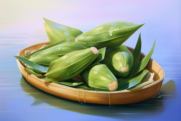 Dragon boats zongzi wallpaper design