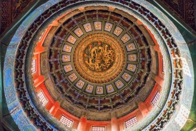 Dragon-carved roofs at the Forbidden City, Beijing, China