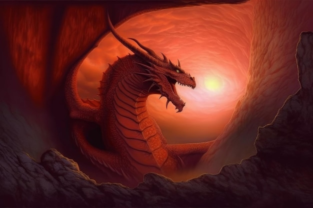 Dragon castle fire Fantasy animal