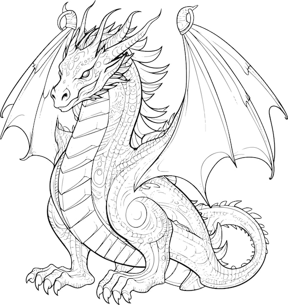 Photo dragon coloring design