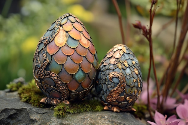 Dragon Egg Sculpture Decorated with Scales