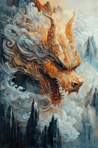 Dragon Emerging From The Clouds