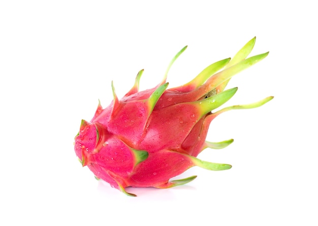 Dragon fruit or pitaya fruit on white surface