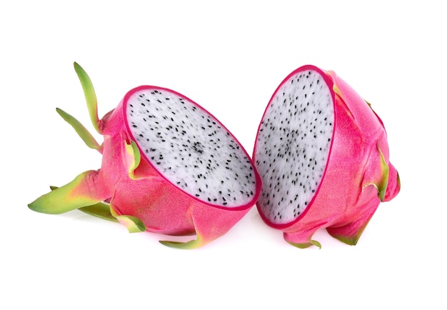 Dragon fruit, Pitaya or Pitahaya isolated on white background