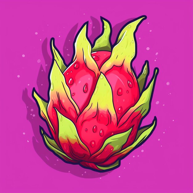 dragon fruit vector simple flat color