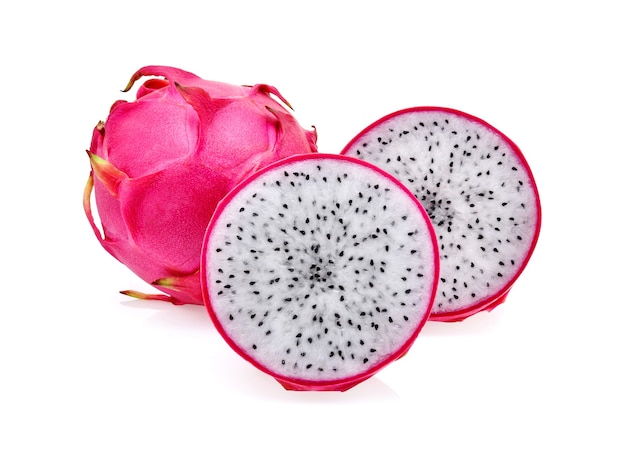 Dragon fruit on white background