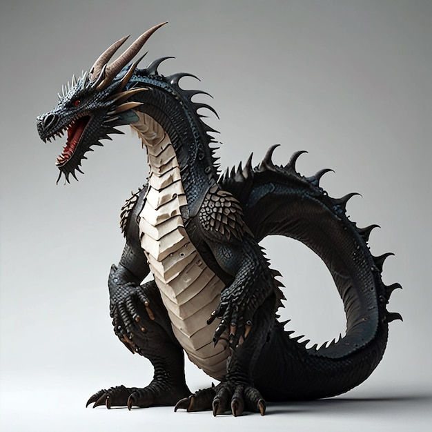 Dragon full body image on white background