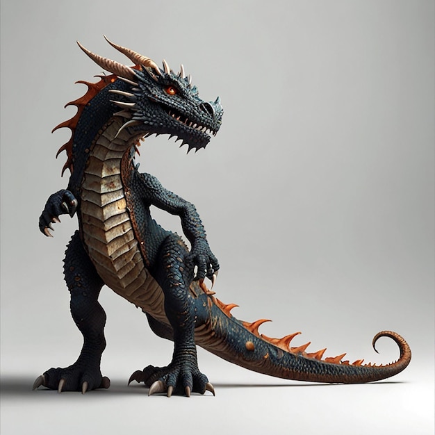 Dragon full body image on white background