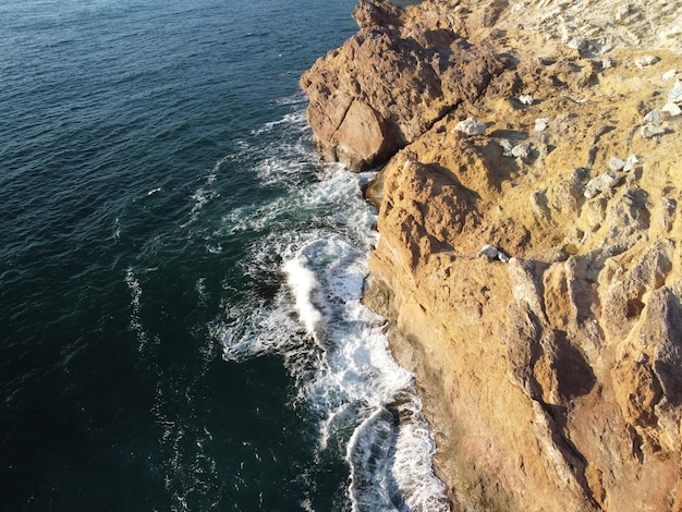 Dragon head arise from the water The rock or lava formation with the shape of a large animal Popular travel destination volcanic rock formation in the shape of a dragon's head