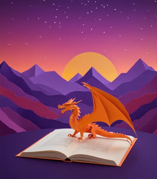 Photo a dragon is on a book with the words dragon on it