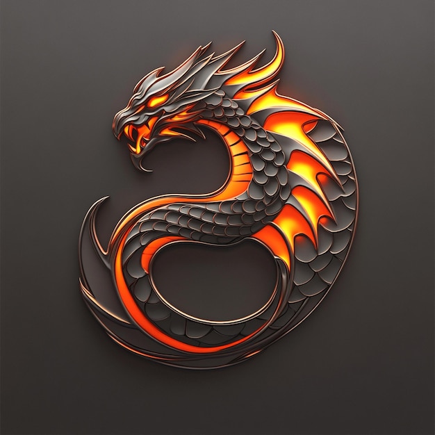 dragon logo highlighting a stylized dragon with a flame motif