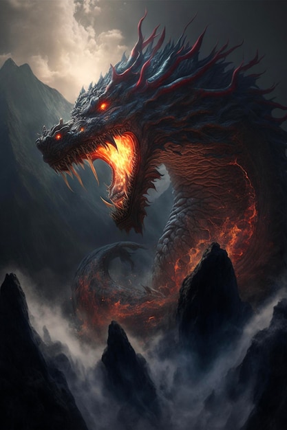 Dragon in the mountains wallpapers