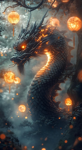 Photo the dragon of the night