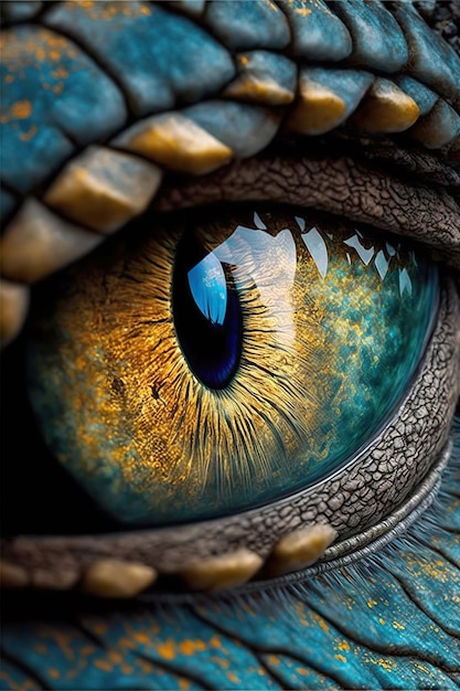 dragon's eyes reflecting