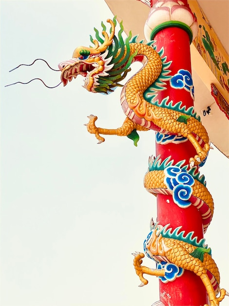 Dragon statue dragon symbol dragon Chinese is a beautiful Thai and Chinese architecture of shrine