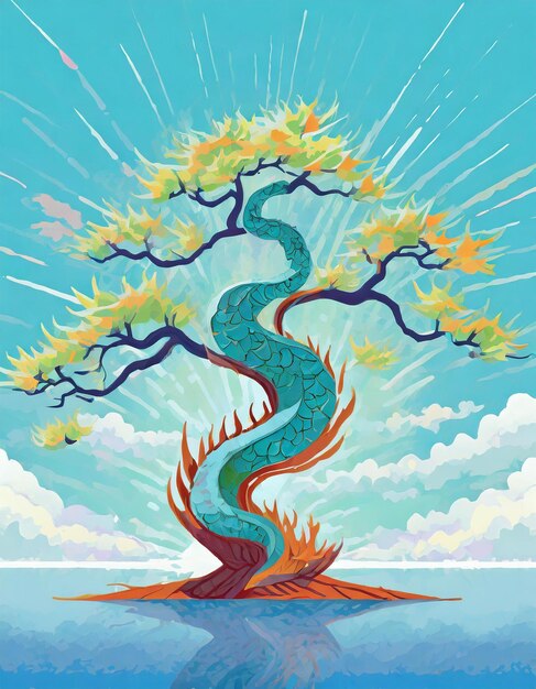 Dragon tree illustration