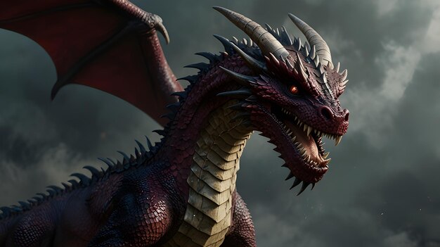 a dragon with a dark background and a dark background