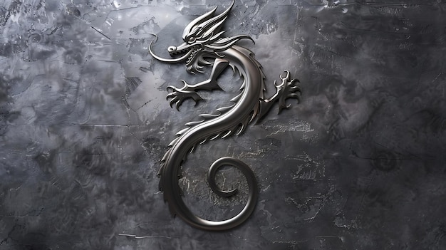 Photo a dragon with a dragon on it is on a marble surface