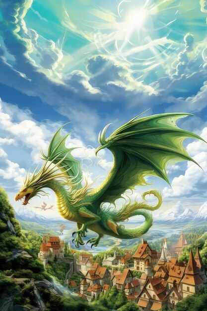 Photo a dragon with a dragon on the top of it