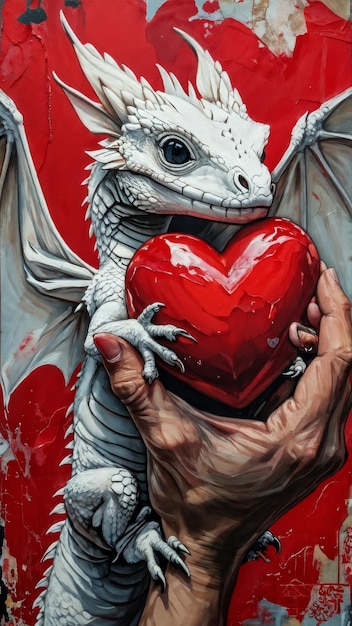 Photo a dragon with a heart that says quot dragon quot on it