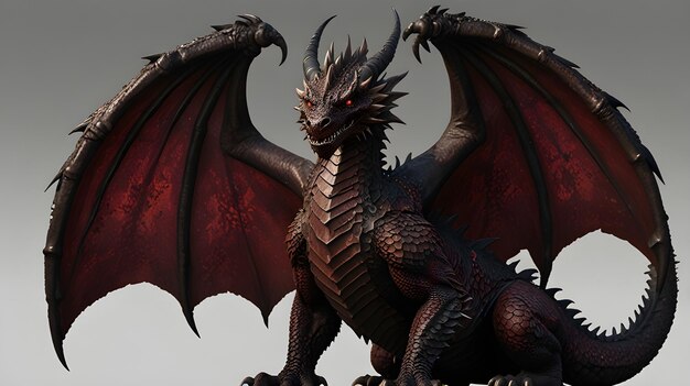 Photo a dragon with red eyes and red eyes is shown in this picture